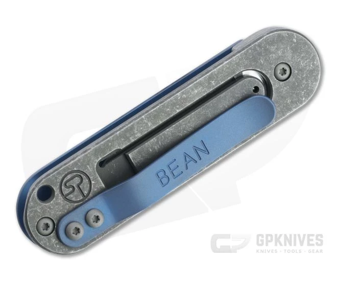 Serge Panchenko Custom Bean Drop Point Acid Washed Nitro-V Iridescent Blue Titanium Slip Joint 4709 4 Serge Panchenko Custom Bean Drop Point Acid Washed Nitro-V Iridescent Blue Titanium Slip Joint 4709 - Image 2