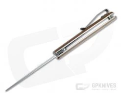 Brad Zinker FR LLF Stonewashed CPM-154 Crosscut Natural Micarta Liner Lock Flipper 4712 7 Brad Zinker FR LLF Stonewashed CPM-154 Crosscut Natural Micarta Liner Lock Flipper 4712 -Outlet Flippers Store 4712 3