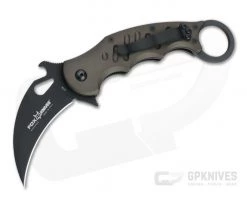 Fox Knives 478 Karambit Dark Brown Aluminum Black N690Co Folder 478-BR