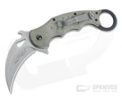 Fox Knives 479 Karambit Green Canvas Micarta Stonewashed N690Co Folder 479-MI-SW