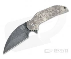 Grindhouse Knives FOK #31 Flipper XHP San Mai Damascus UNOB Titanium Liner Lock Folder 4790