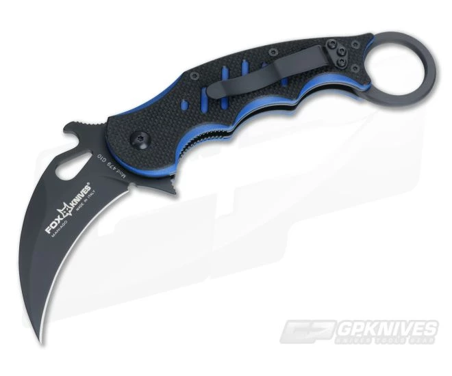 Fox Knives 479 Karambit Black/Blue G10 Black Blade 479BB 3 Fox Knives 479 Karambit Black/Blue G10 Black Blade 479BB