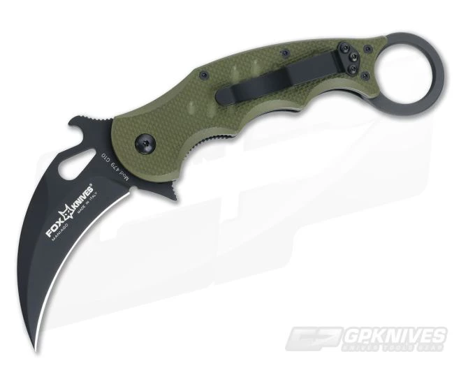 Fox Knives 479 Karambit OD Green G-10 Black Blade 3 Fox Knives 479 Karambit OD Green G-10 Black Blade