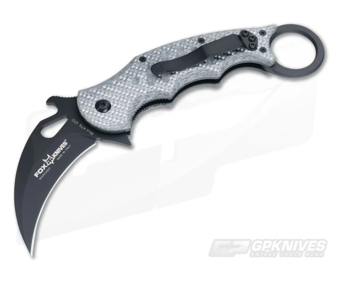Fox Knives 479 Karambit Silver Twill G10 Black Blade 479ST 3 Fox Knives 479 Karambit Silver Twill G10 Black Blade 479ST