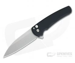 Protech Malibu Flipper Stonewashed 20CV Modified Wharncliffe Black Button Lock Folder 5101