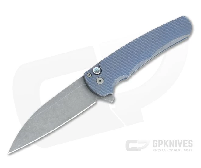 Protech Malibu Custom Wharncliffe Acid Washed 20CV Distressed Blue 3D Titanium Flipper 5141-AW-BLUE 3 Protech Malibu Custom Wharncliffe Acid Washed 20CV Distressed Blue 3D Titanium Flipper 5141-AW-BLUE