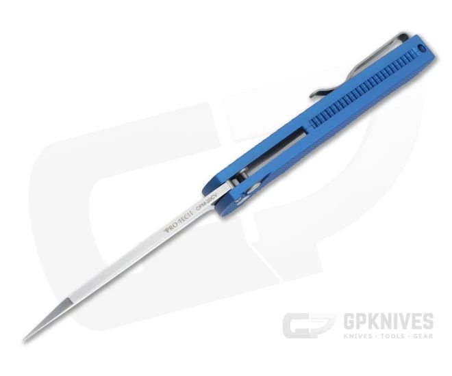 Protech Malibu Flipper Reverse Tanto Stonewashed 20CV Textured Blue Aluminum Folder 5205-BLUE 5 Protech Malibu Flipper Reverse Tanto Stonewashed 20CV Textured Blue Aluminum Folder 5205-BLUE - Image 3