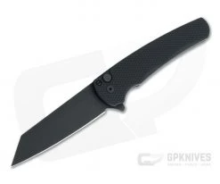 Protech Malibu Reverse Tanto Black DLC 20CV Textured Button Lock Flipper 5206