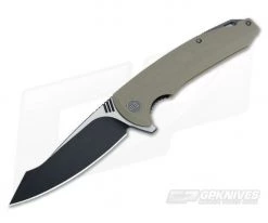 WE Knife Co 617E Flipper Tan G10 Black-Satin D2