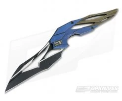 WE Knives 719A Eschaton Isham Flipper Blue Bronze Stonewash Titanium Two Tone M390