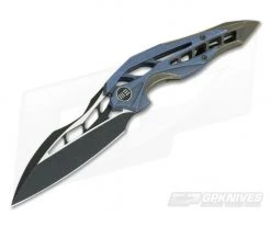 WE Knives Arrakis Isham 906B Flipper Blue Bronze Titanium Black Stonewash M390