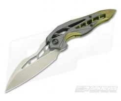 WE Knives Arrakis Isham 906C Flipper Gray Gold Titanium Satin M390