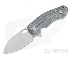 GiantMouse ACE Biblio Black Canvas Micarta Stonewashed M390 Liner Lock Flipper