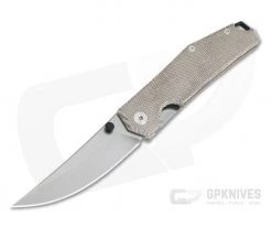 GiantMouse ACE Clyde Natural Canvas Micarta Stonewashed Elmax Liner Lock Folder