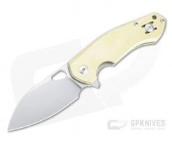 GiantMouse ACE Biblio Brass Satin M390 Liner Lock Flipper