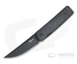 Reate Knives Bushido Carbon Fiber Black PVD M390 Kwaiken Front Flipper