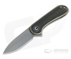 CIVIVI Mini Elementum Gray Hand Rubbed 14C28N Brass Frame Lock Flipper C18062Q-1