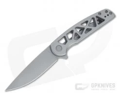 CIVIVI Perf Stonewashed Nitro-V Gray Milled Stainless Steel Frame Lock Flipper C20006-A
