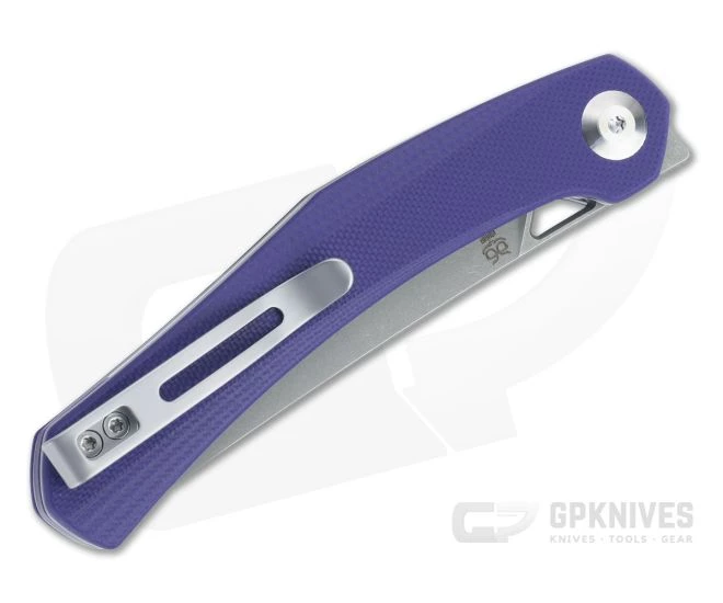 CIVIVI Lazar Isham Gray Stonewashed Stainless Purple G10 Front Flipper C20013-2 4 CIVIVI Lazar Isham Gray Stonewashed Stainless Purple G10 Front Flipper C20013-2 - Image 2