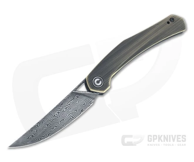 CIVIVI Lazar Isham Black Hand Rubbed Damascus Brass Front Flipper C20013-DS2 3 CIVIVI Lazar Isham Black Hand Rubbed Damascus Brass Front Flipper C20013-DS2