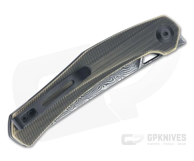 CIVIVI Lazar Isham Black Hand Rubbed Damascus Brass Front Flipper C20013-DS2 4 CIVIVI Lazar Isham Black Hand Rubbed Damascus Brass Front Flipper C20013-DS2 - Image 2