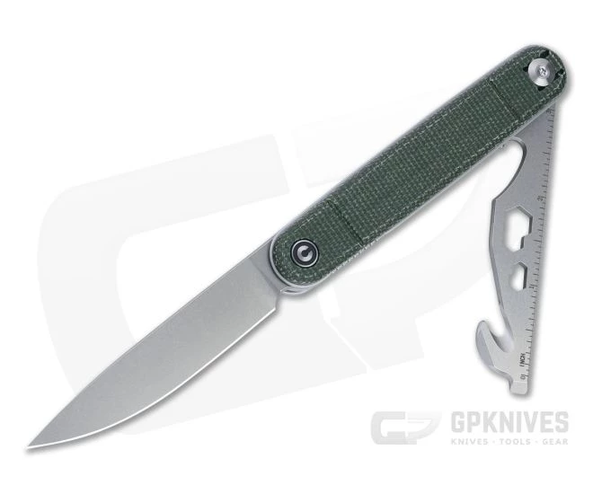 CIVIVI Crit Stonewashed Nitro-V Green Micarta Multifunction Liner Lock Front Flipper C20014F-3 3 CIVIVI Crit Stonewashed Nitro-V Green Micarta Multifunction Liner Lock Front Flipper C20014F-3