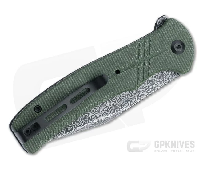 CIVIVI Cogent Button Lock Flipper Black Damascus Green Micarta Folder C20038D-DS1 4 CIVIVI Cogent Button Lock Flipper Black Damascus Green Micarta Folder C20038D-DS1 - Image 2