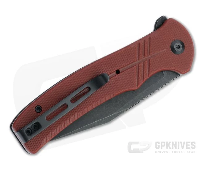 CIVIVI Cogent Button Lock Flipper Serrated Black Stonewashed 14C28N Burgundy G10 Folder C20038E-2 4 CIVIVI Cogent Button Lock Flipper Serrated Black Stonewashed 14C28N Burgundy G10 Folder C20038E-2 - Image 2