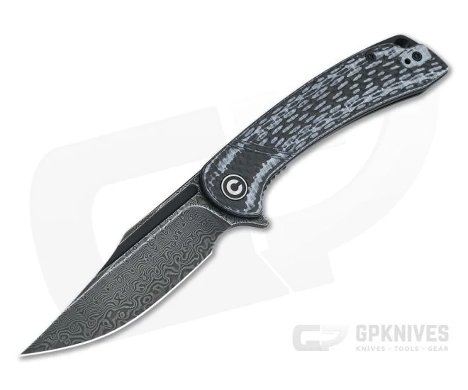 CIVIVI Dogma White G10 Carbon Fiber Black Hand Rubbed Damascus Liner Lock Flipper C2014DS-1 3 CIVIVI Dogma White G10 Carbon Fiber Black Hand Rubbed Damascus Liner Lock Flipper C2014DS-1