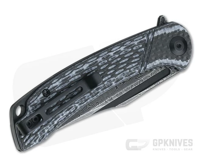 CIVIVI Dogma White G10 Carbon Fiber Black Hand Rubbed Damascus Liner Lock Flipper C2014DS-1 4 CIVIVI Dogma White G10 Carbon Fiber Black Hand Rubbed Damascus Liner Lock Flipper C2014DS-1 - Image 2