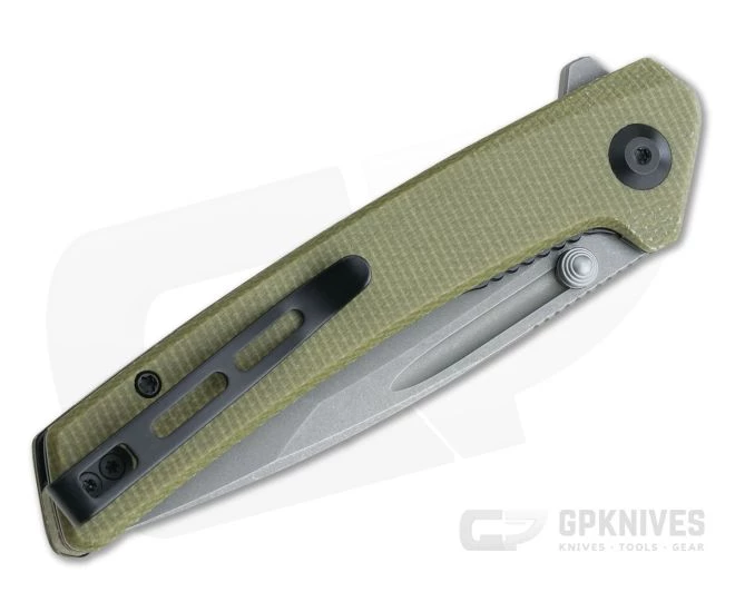 CIVIVI Keen Nadder Gray Stonewashed N690 Olive Micarta Liner Lock Flipper C2021C 4 CIVIVI Keen Nadder Gray Stonewashed N690 Olive Micarta Liner Lock Flipper C2021C - Image 2