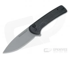 CIVIVI Conspirator Gray Stonewashed Nitro-V Black Micarta Button Lock Flipper C21006-1