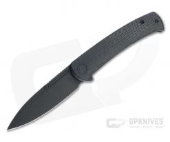CIVIVI Cetos Flipper Black Stonewashed 14C28N Black Burlap Micarta Frame Lock Folder C21025B-2