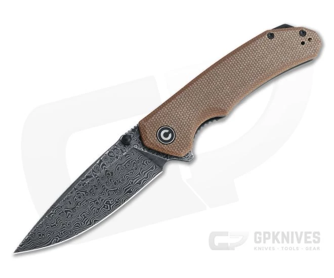 CIVIVI Brazen Drop Point Brown Micarta Black Damascus Liner Lock Flipper C2102DS-1 3 CIVIVI Brazen Drop Point Brown Micarta Black Damascus Liner Lock Flipper C2102DS-1