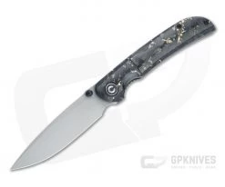 CIVIVI Imperium Stonewashed Nitro-V Golden Shred Carbon Fiber Resin Front Flipper C2106A