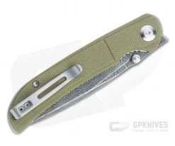 CIVIVI Imperium Black Hand Rubbed Damascus Olive Micarta Front Flipper C2107DS-2 -Outlet Flippers Store c2107ds 2 2 1