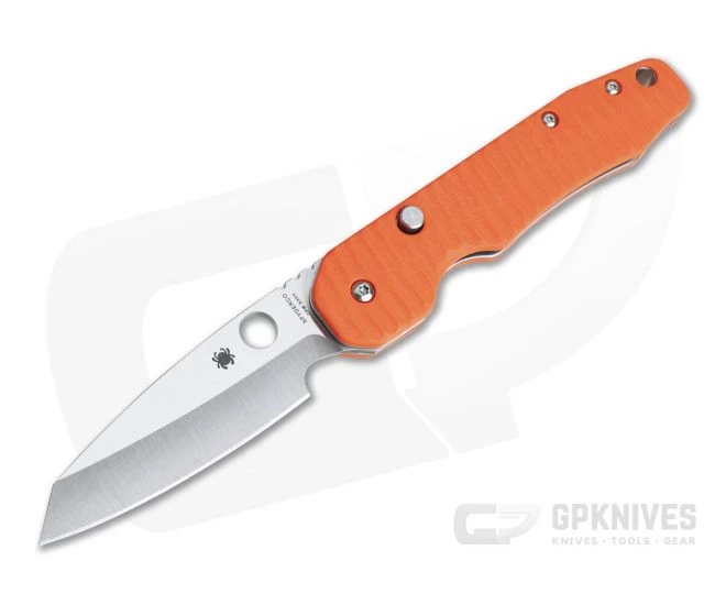 Spyderco Smock Top Flipper Orange Grooved G10 Putman Custom Scales 3 Spyderco Smock Top Flipper Orange Grooved G10 Putman Custom Scales