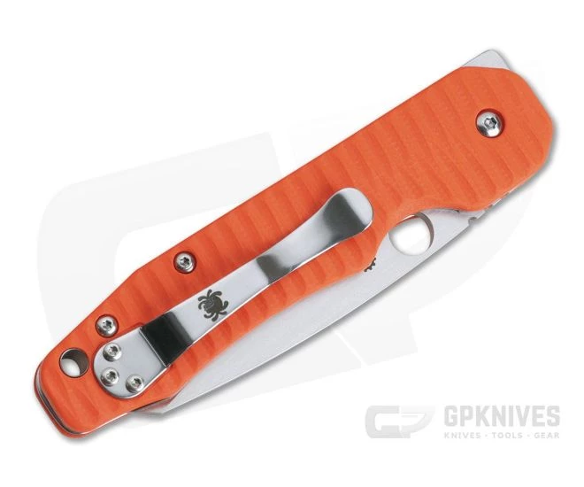 Spyderco Smock Top Flipper Orange Grooved G10 Putman Custom Scales 4 Spyderco Smock Top Flipper Orange Grooved G10 Putman Custom Scales - Image 2