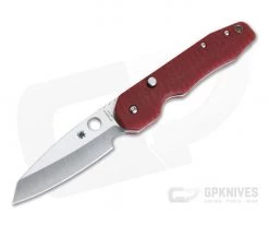 Spyderco Smock Top Flipper Red Grooved G10 Putman Custom Scales