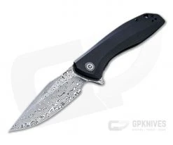 CIVIVI Baklash C801DS Black G10 Damascus Liner Lock Flipper
