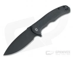CIVIVI Praxis Black Stonewashed 9Cr18MoV Coarse Black Micarta Flipper C803G