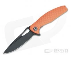 CIVIVI Wyvern Black Stonewashed D2 Orange Scale FRN Liner Lock Flipper C902G