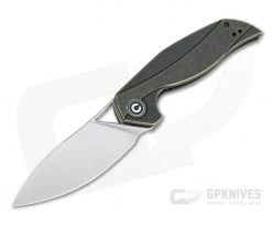 CIVIVI Anthropos Isham Black Stonewashed Brass Satin 154CM Liner Lock Flipper C903D