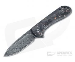 CIVIVI Elementum Black Damascus Copper Carbon Fiber Shred Liner Lock Flipper C907C-DS3