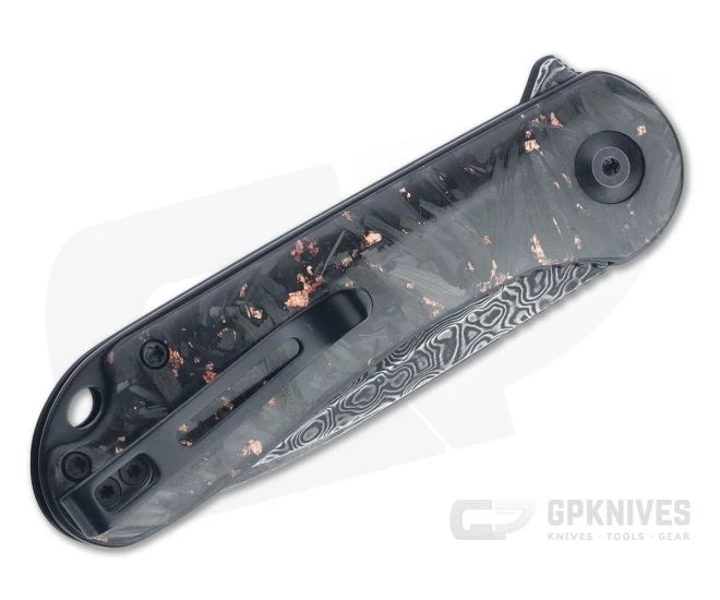 CIVIVI Elementum Black Damascus Copper Carbon Fiber Shred Liner Lock Flipper C907C-DS3 4 CIVIVI Elementum Black Damascus Copper Carbon Fiber Shred Liner Lock Flipper C907C-DS3 - Image 2