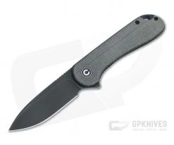 CIVIVI Elementum Black Stonewashed D2 Dark Green Micarta Liner Lock Flipper C907Z