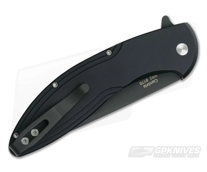 Protech Cambria Flipper Black DLC Plain Edge Maple Burl Inlay CF07 4 Protech Cambria Flipper Black DLC Plain Edge Maple Burl Inlay CF07 - Image 2