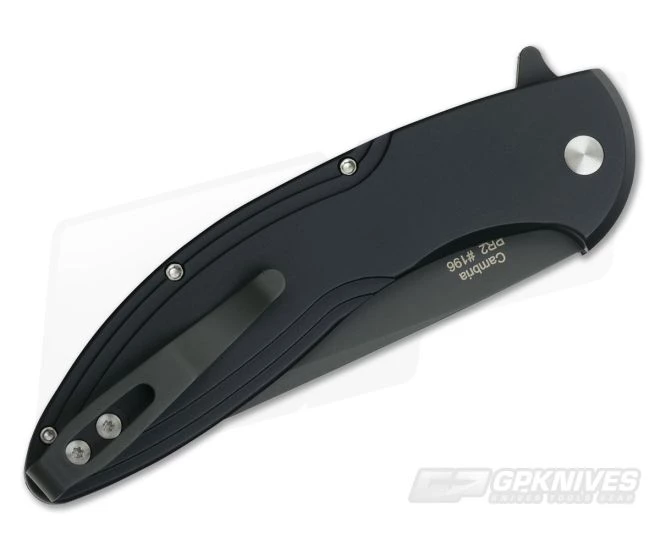 Protech Cambria Flipper Black DLC Plain Edge Carbon Fiber Inlays CF22 4 Protech Cambria Flipper Black DLC Plain Edge Carbon Fiber Inlays CF22 - Image 2