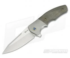 Reate Knives Crossroads Kirby Lambert Design M390 Canvas Micarta Titanium Bolster Liner Lock Flipper
