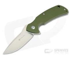 Steel Will Plague Doctor Mini Satin D2 Coarse OD Green G10 Flipper F16M-02